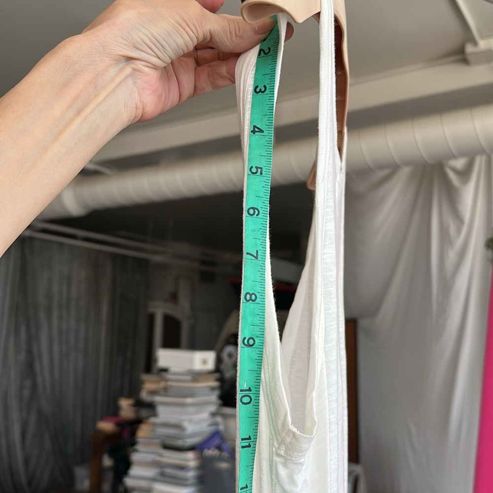 Full circle Asymmetrical Summer Dress New Off White color Natural fabric V front - Picture 10 of 12
